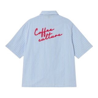Kaotiko Coffee Culture Shirt - Blue/White Stripes