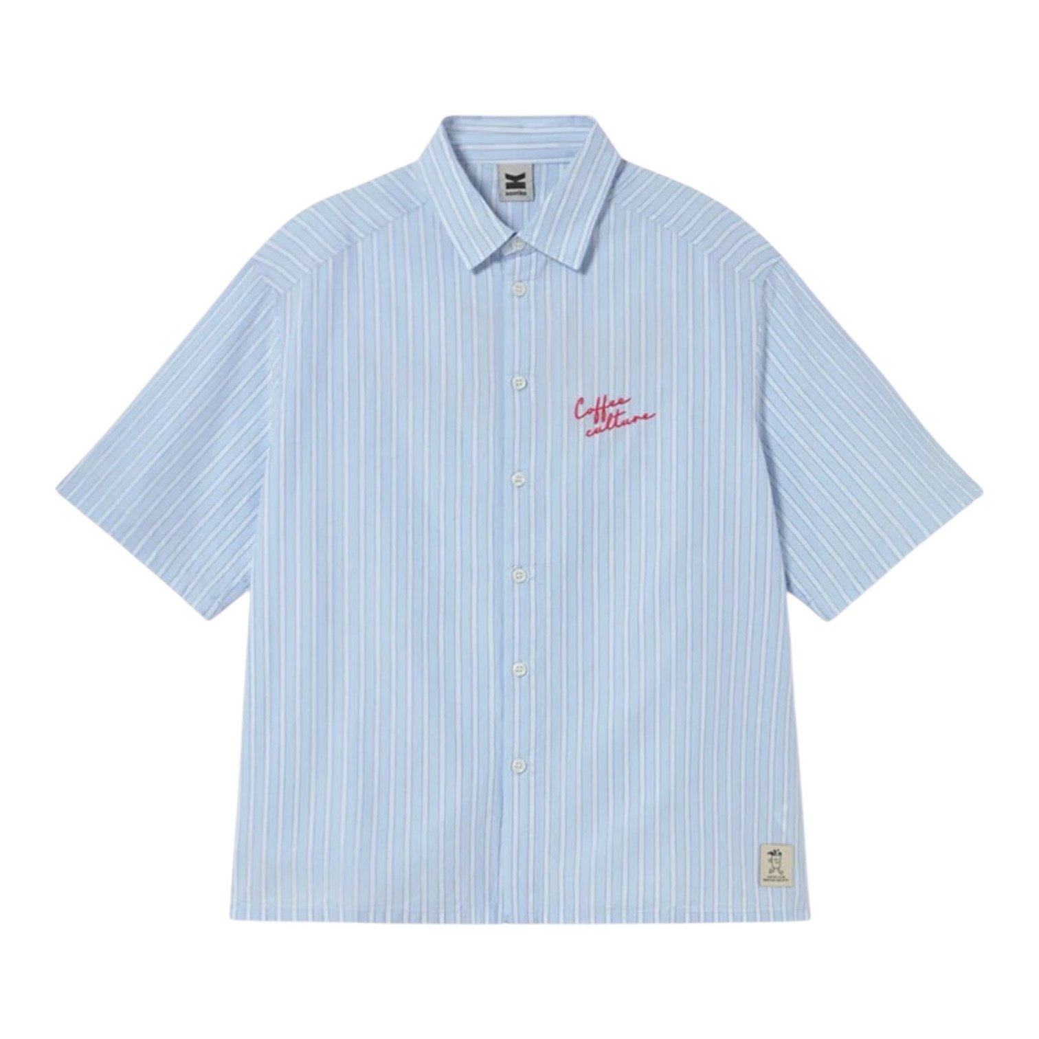 Kaotiko Coffee Culture Shirt - Blue/White Stripes