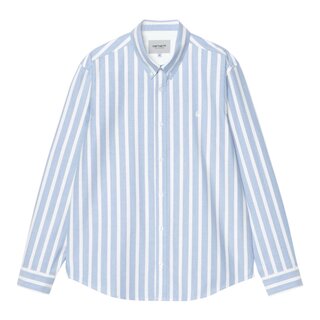 Carhartt WIP L/S Deven Shirt - Deven Stripe/Bleach/White