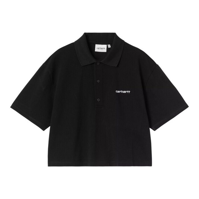 Carhartt WIP W' S/S Carhartt Script Polo TS - Black/White