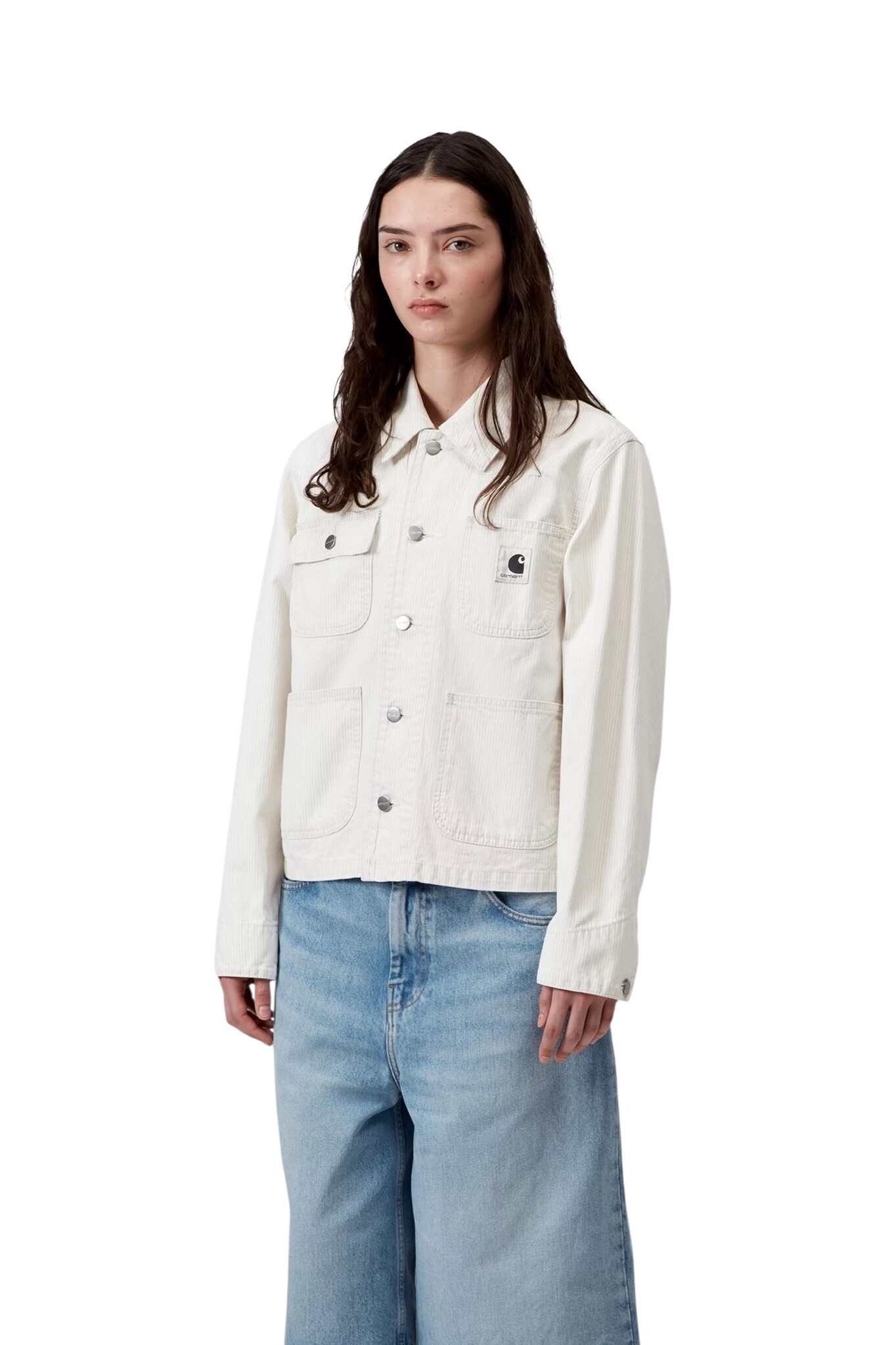 Carhartt WIP W' Mercer Chore Coat - Mercer Stripe Graphite/Wax Bleached