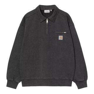 Carhartt WIP Half Zip Detroit Sweat - Black (Stone Washed)