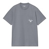 S/S Longhand Pocket T-Shirt - Cozy Blue/White