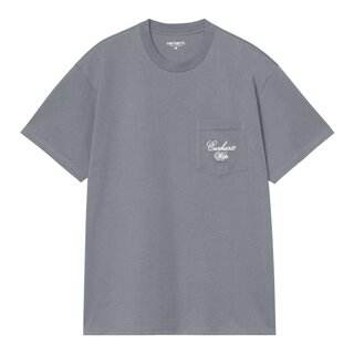 Carhartt WIP S/S Longhand Pocket T-Shirt - Cozy Blue/White