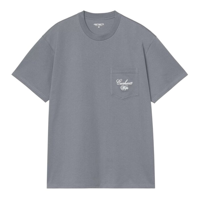 Carhartt WIP S/S Longhand Pocket T-Shirt - Cozy Blue/White