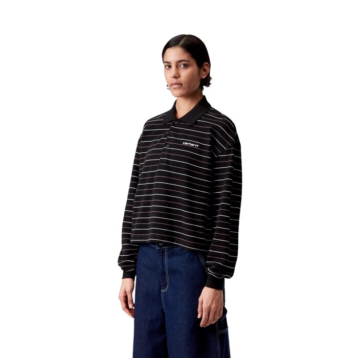 Carhartt WIP W' L/S Mabel Polo - Mabel Stripe/Black