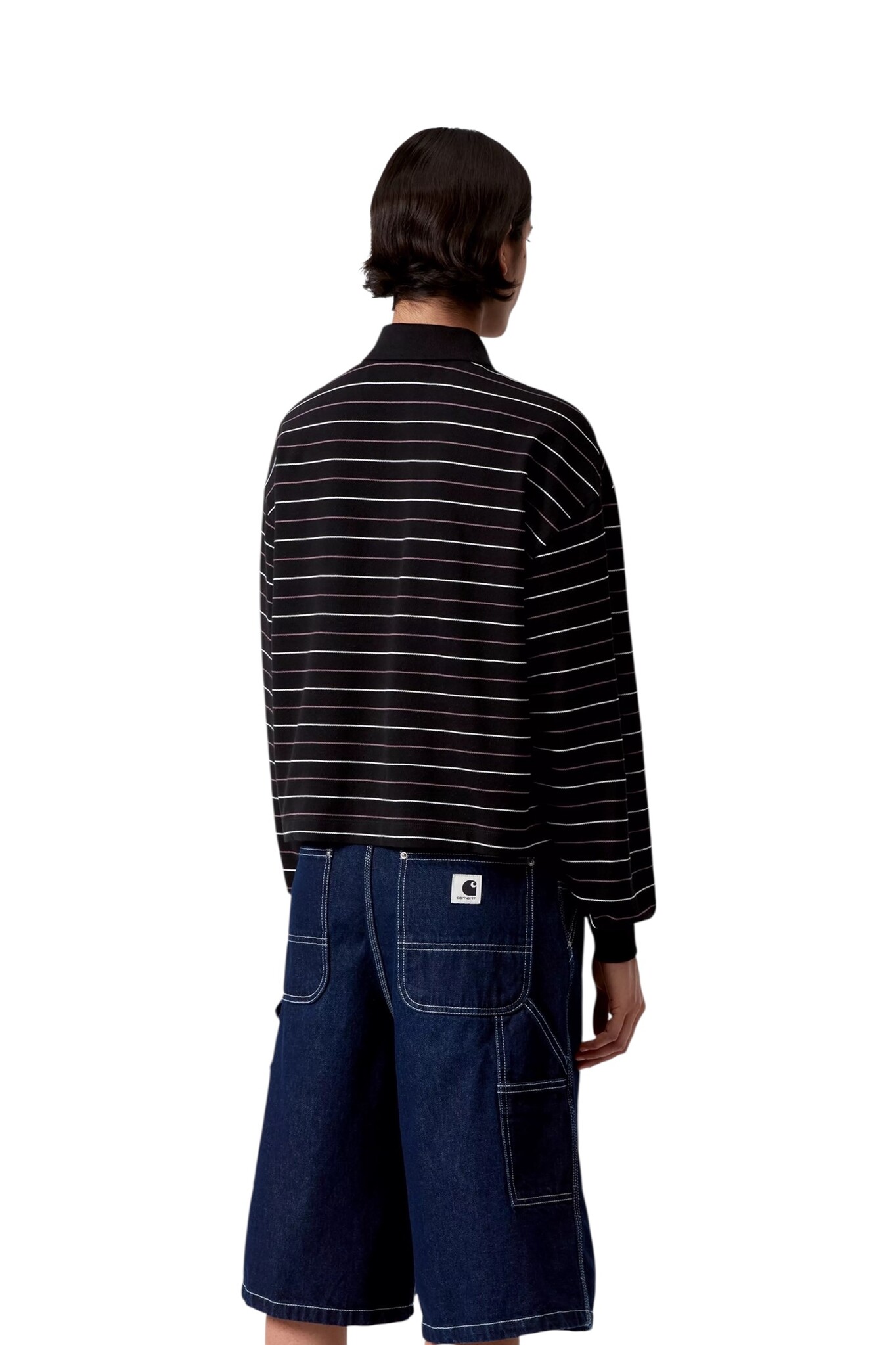 Carhartt WIP W' L/S Mabel Polo - Mabel Stripe/Black