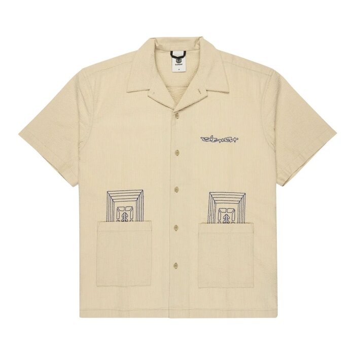 Element S/S Shirt Seesucker - Seesucker Aluminium