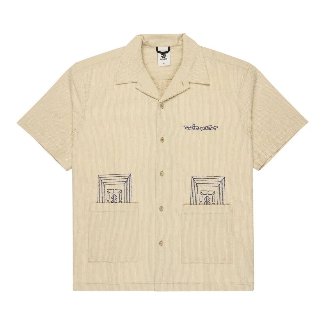 Element S/S Shirt Seesucker - Seesucker Aluminium