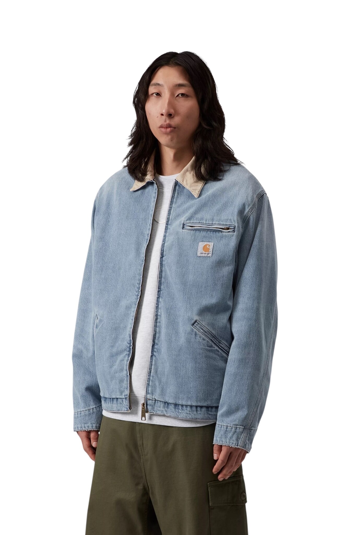 Carhartt WIP OG Detroit Jacket - Blue/Dusty H Brown (Burst Washed)