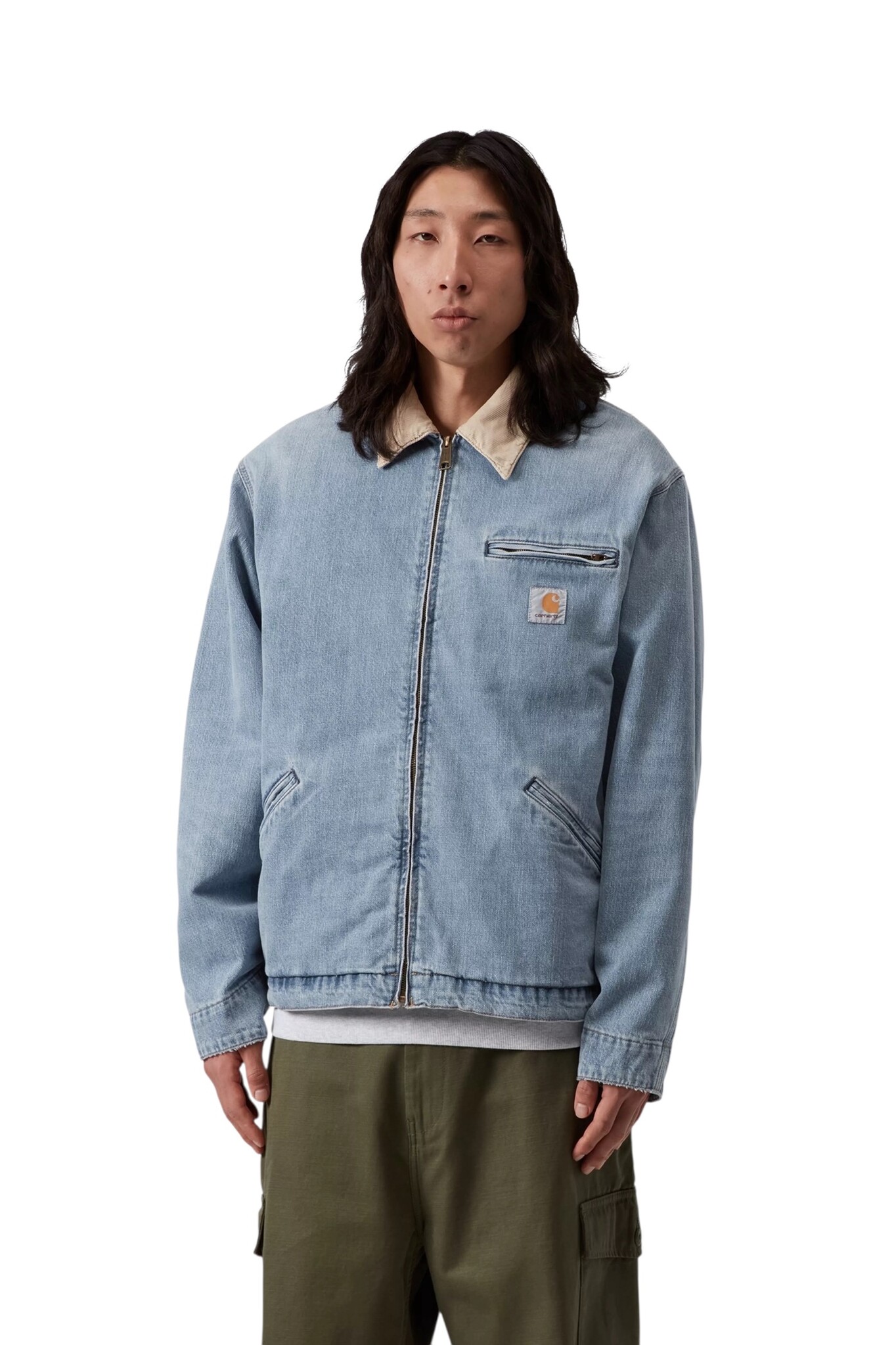 Carhartt WIP OG Detroit Jacket - Blue/Dusty H Brown (Burst Washed)