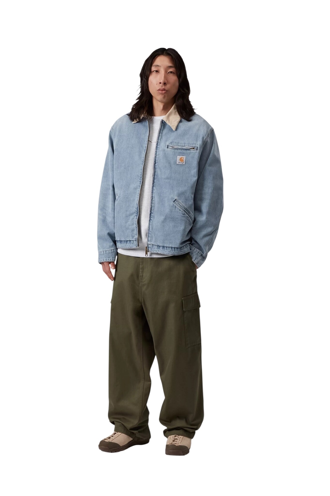 Carhartt WIP OG Detroit Jacket - Blue/Dusty H Brown (Burst Washed)