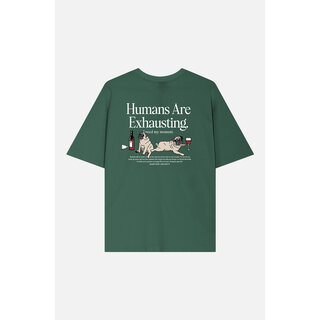 Kaotiko Human Are Exhausting T-Shirt - Posy Green