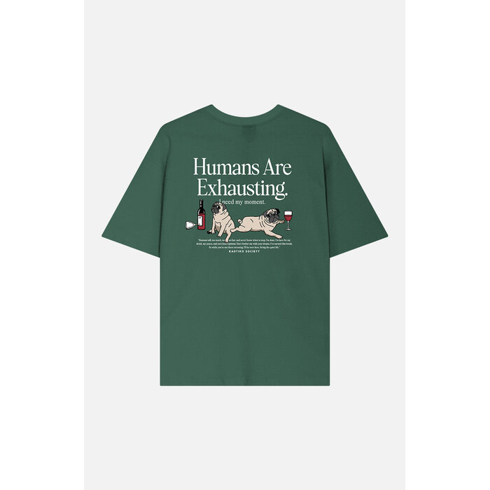 Kaotiko Human Are Exhausting T-Shirt - Posy Green