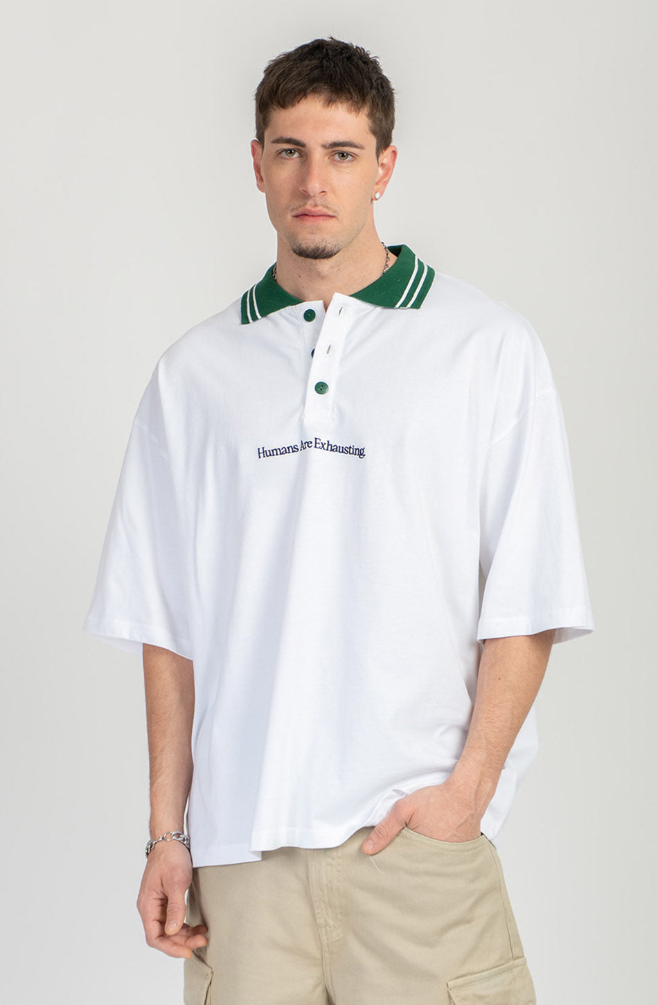 Kaotiko Polo Humans Are Exhausting - White