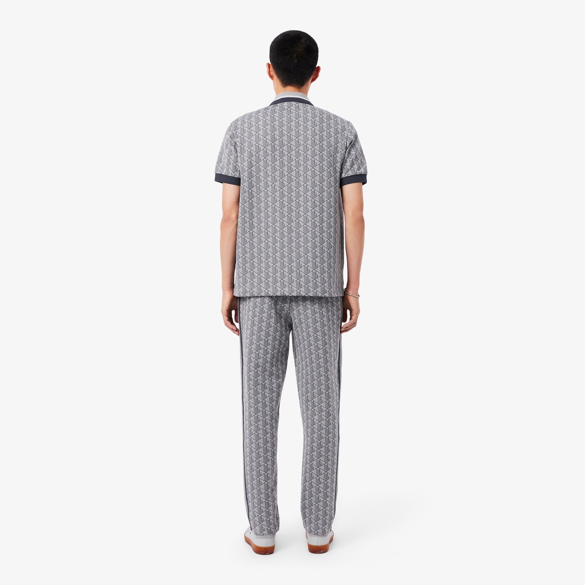 Lacoste Pantalon de survêtement Paris Monogramme - Gris Clair/Gris Foncé