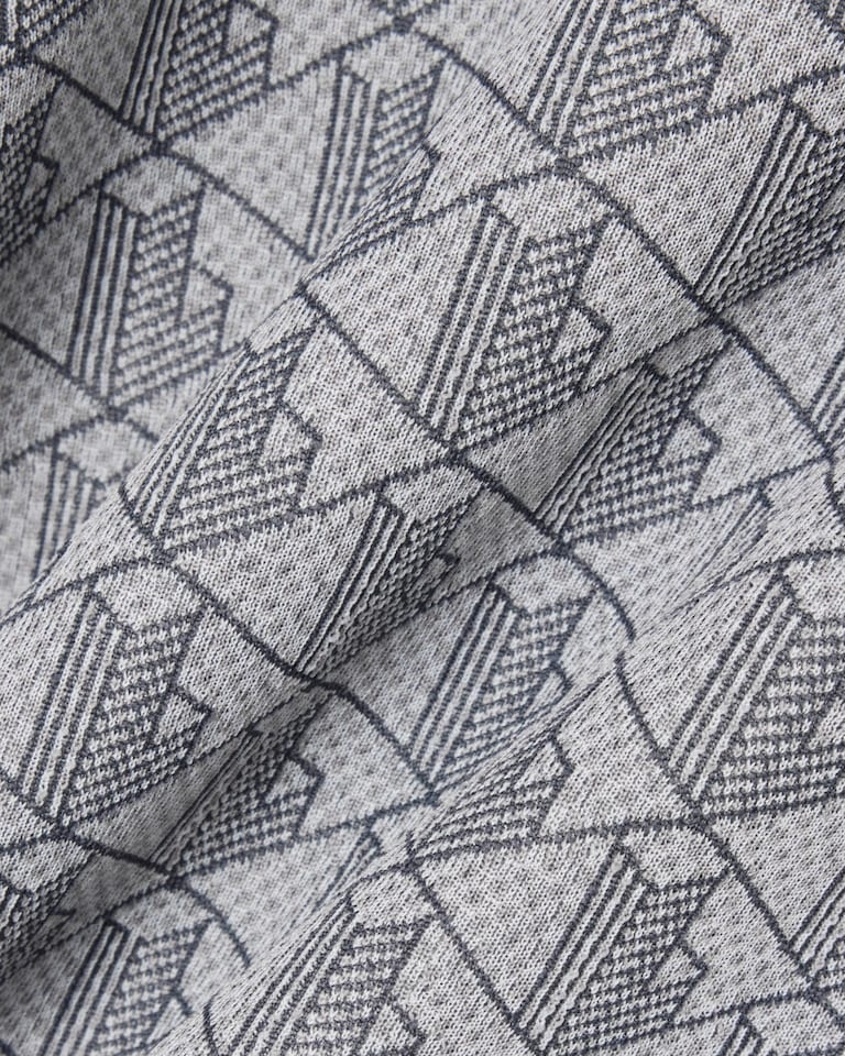 Lacoste T-shirt Jacquard Monogramme - Gris Clair/Gris Foncé