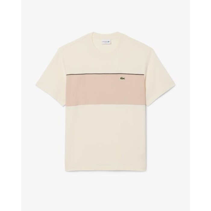 Lacoste T-shirt color-block coton - Beige