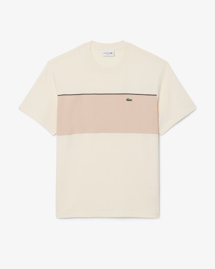 Lacoste T-shirt color-block coton - Beige