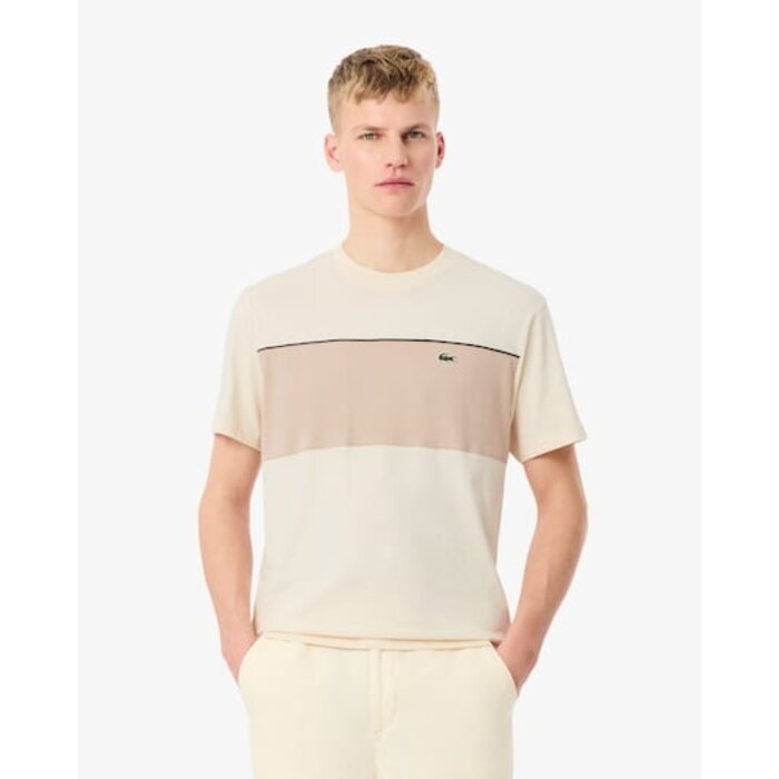 Lacoste T-shirt color-block coton - Beige