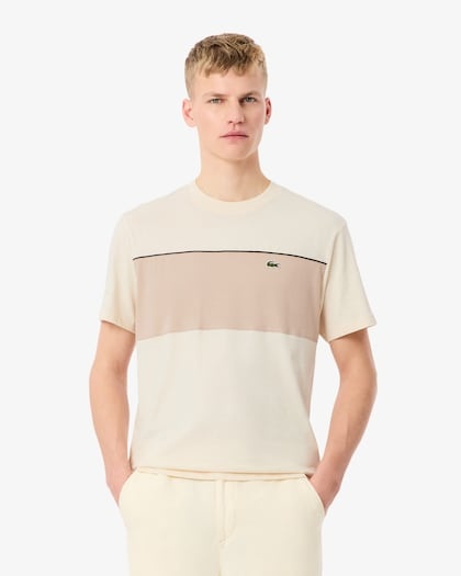 Lacoste T-shirt color-block coton - Beige