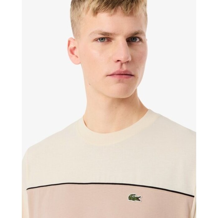 Lacoste T-shirt color-block coton - Beige