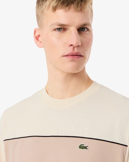 Lacoste T-shirt color-block coton - Beige
