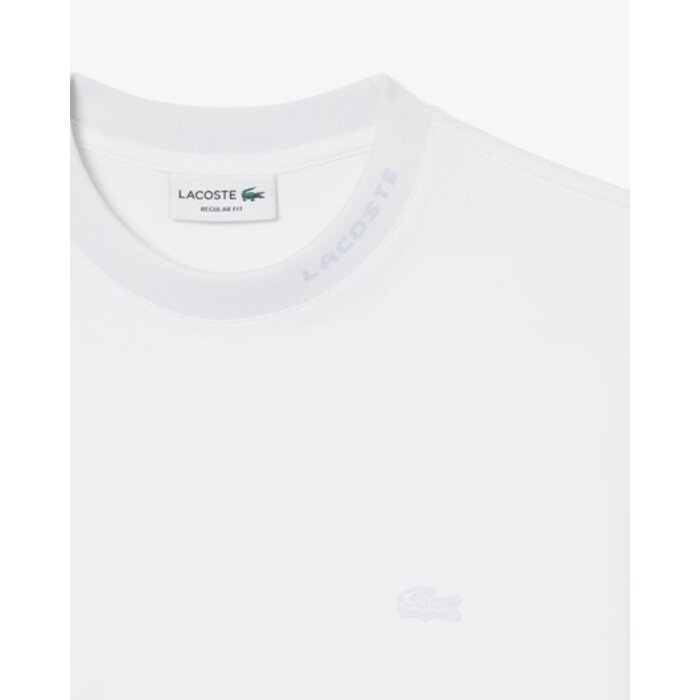 Lacoste T-shirt Commuter Piqué marquage jacquard - Blanc
