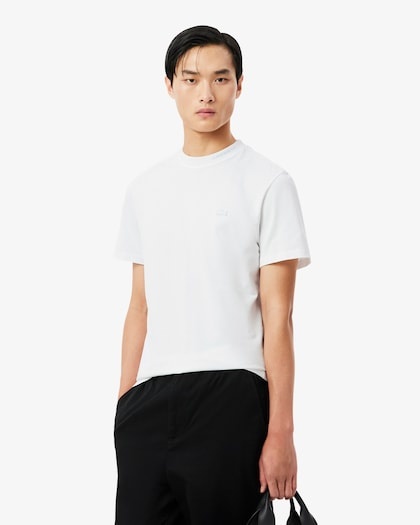 Lacoste T-shirt Commuter Piqué marquage jacquard - Blanc