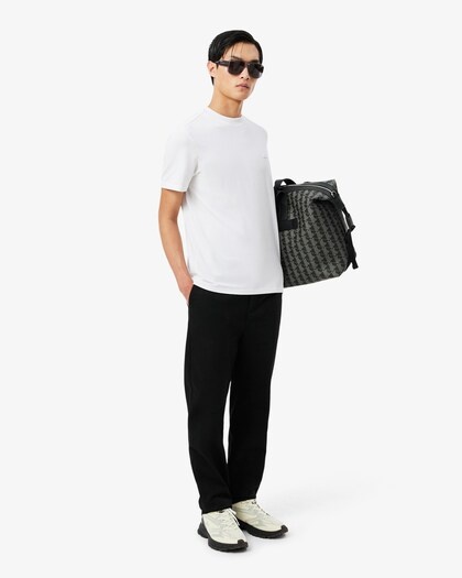 Lacoste T-shirt Commuter Piqué marquage jacquard - Blanc