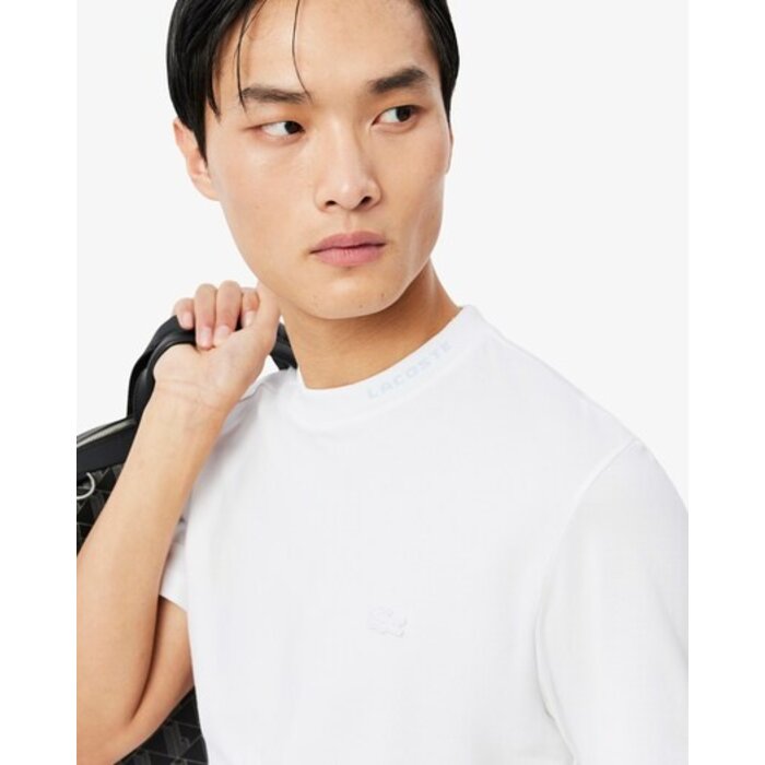 Lacoste T-shirt Commuter Piqué marquage jacquard - Blanc