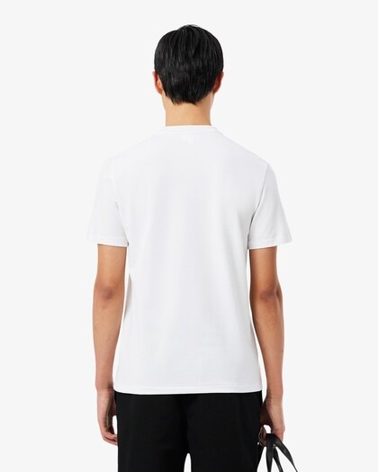 Lacoste T-shirt Commuter Piqué marquage jacquard - Blanc