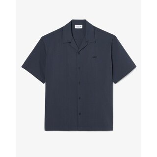Lacoste Chemise Relaxed Fit Seersucker - Noir/Gris Foncé