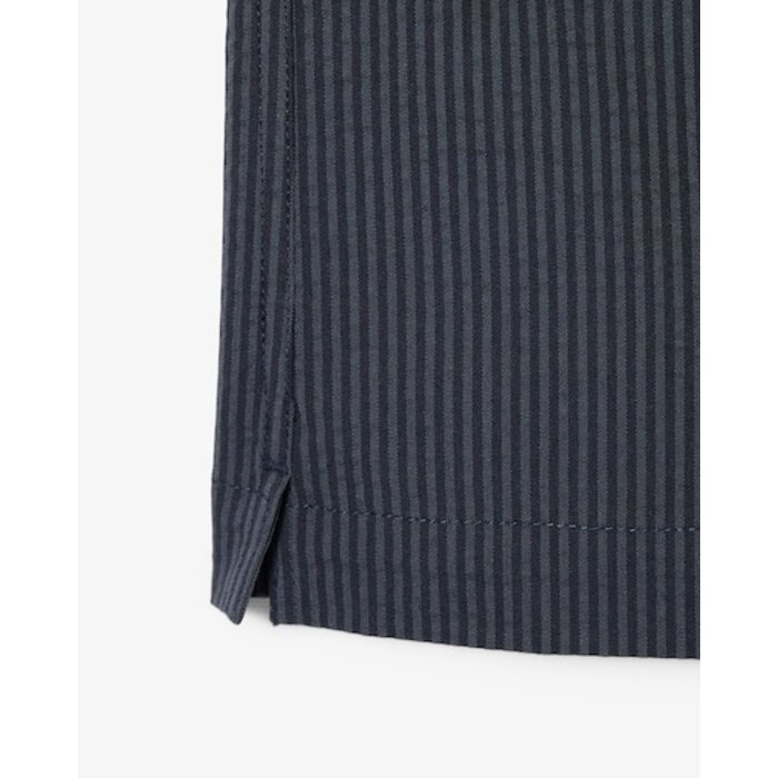 Lacoste Chemise Relaxed Fit Seersucker - Noir/Gris Foncé