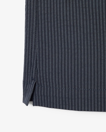 Lacoste Chemise Relaxed Fit Seersucker - Noir/Gris Foncé