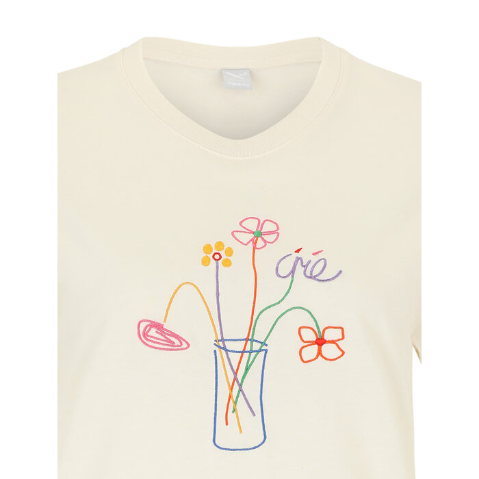 Irie Daily Stitch Flowers T-Shirt - Undyed