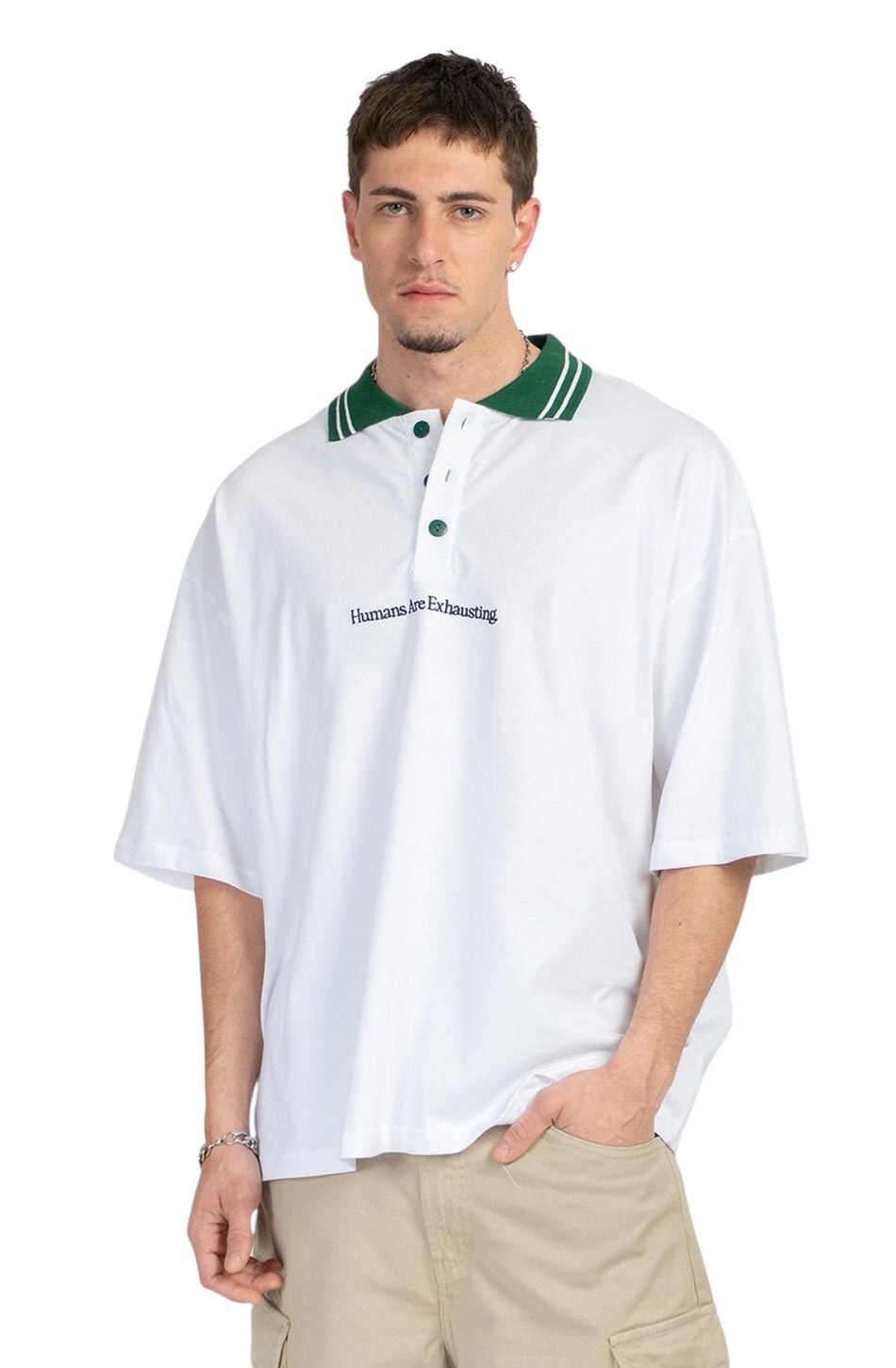 Kaotiko Polo Humans Are Exhausting - White