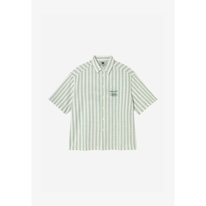 Kaotiko Shirt Stripes But First Cocktails - White/Green