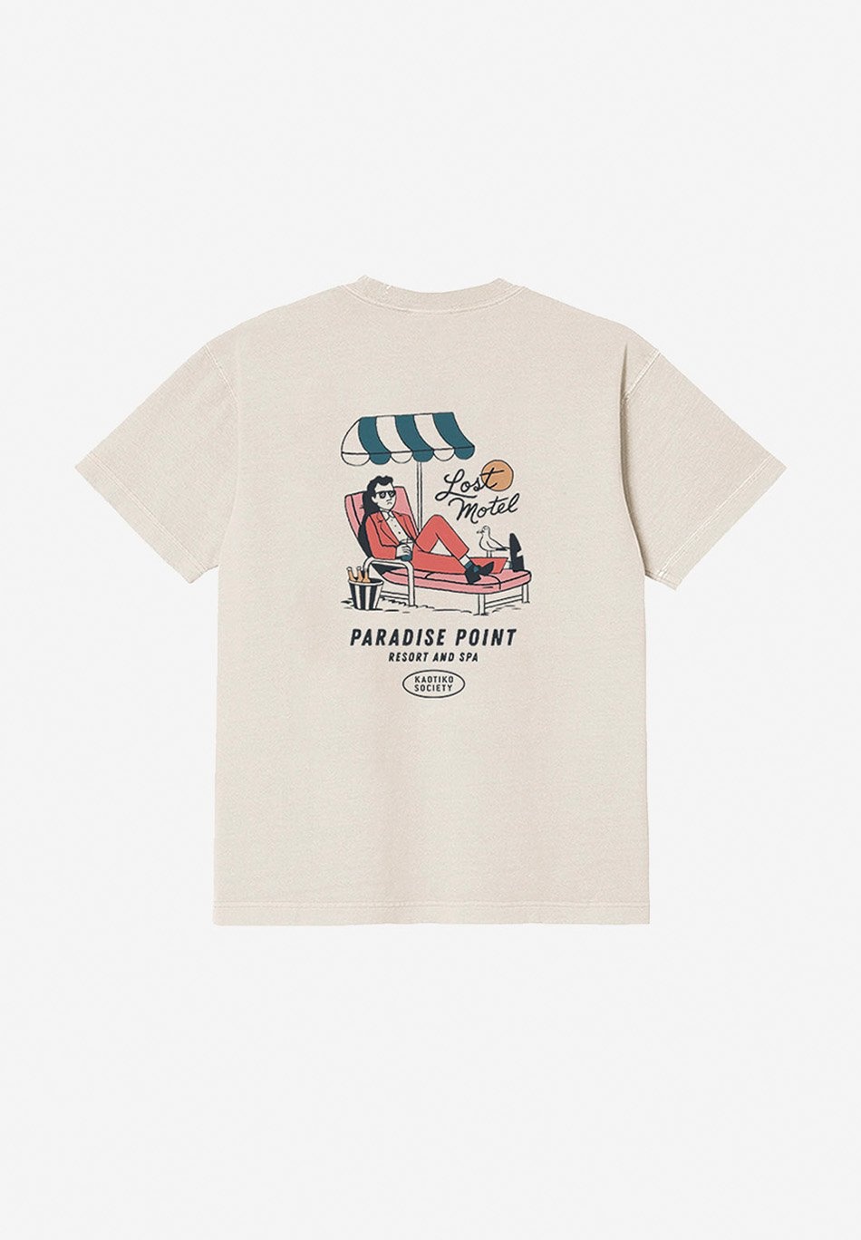 Kaotiko Lost Motel Man T-Shirt - Ivory
