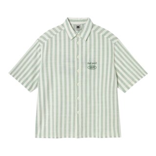 Kaotiko Shirt Stripes But First Cocktails - White/Green