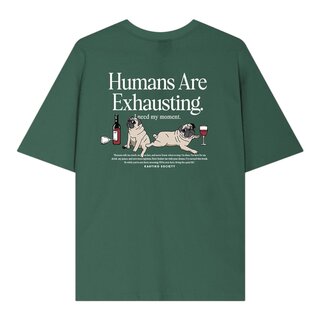 Kaotiko Human Are Exhausting T-Shirt - Posy Green