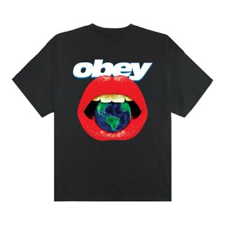 Obey Lips T-Shirt - Vintage Black