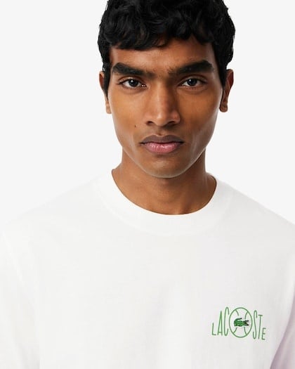 Lacoste T-shirt Coton Imprimé - Blanc