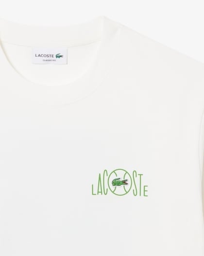 Lacoste T-shirt Coton Imprimé - Blanc