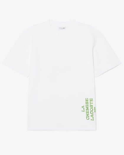 Lacoste T-shirt Relaxed Fit Coton Imprimé - Blanc