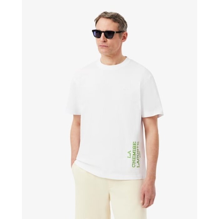 Lacoste T-shirt Relaxed Fit Coton Imprimé - Blanc