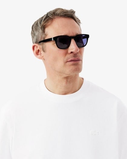 Lacoste T-shirt Relaxed Fit Coton Imprimé - Blanc