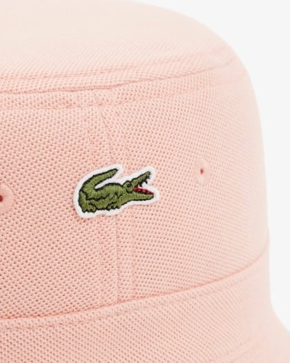 Lacoste Bob en piqué de Coton Biologique Uni - Rose