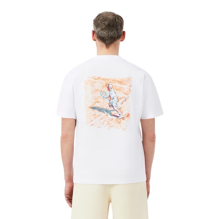 Lacoste T-shirt Relaxed Fit Coton Imprimé - Blanc