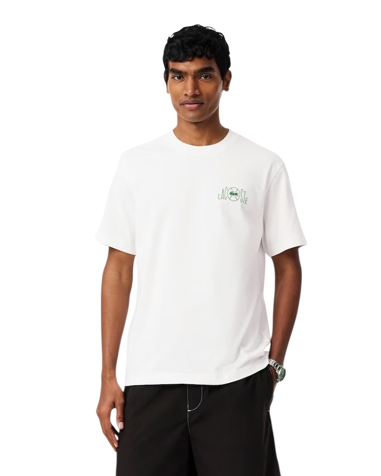 Lacoste T-shirt Coton Imprimé - Blanc